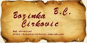 Božinka Ćirković vizit kartica